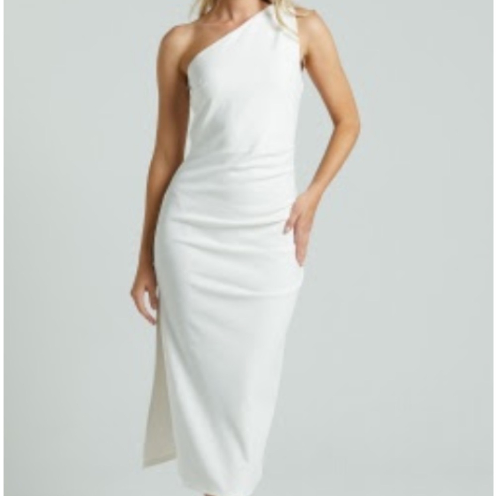 Asymmetrical top white dress from showpo new with tags